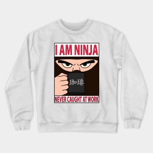 Modern Ninja Lazy Worker Office Coffee Funny Shirt Japan Boring Work Crewneck Sweatshirt